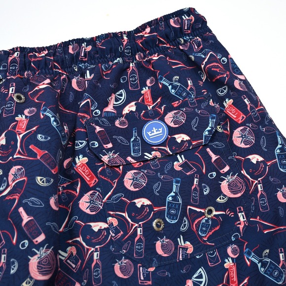 Peter Millar Seaside Swim Shorts Mens L Recipes for Disaster Bloody Mary Shark - Picture 8 of 11